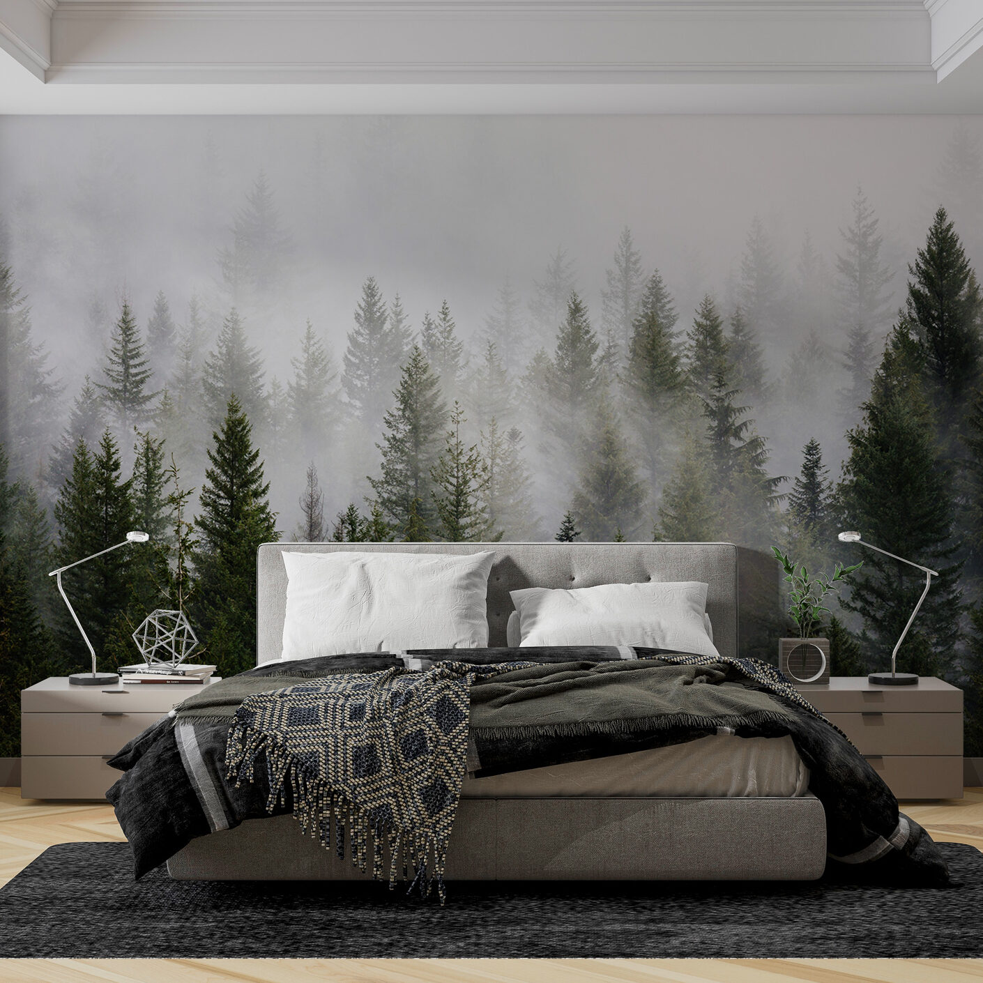 Forest Wallpaper  Bedroom  Dorset  by HaBe Ltd  Houzz IE