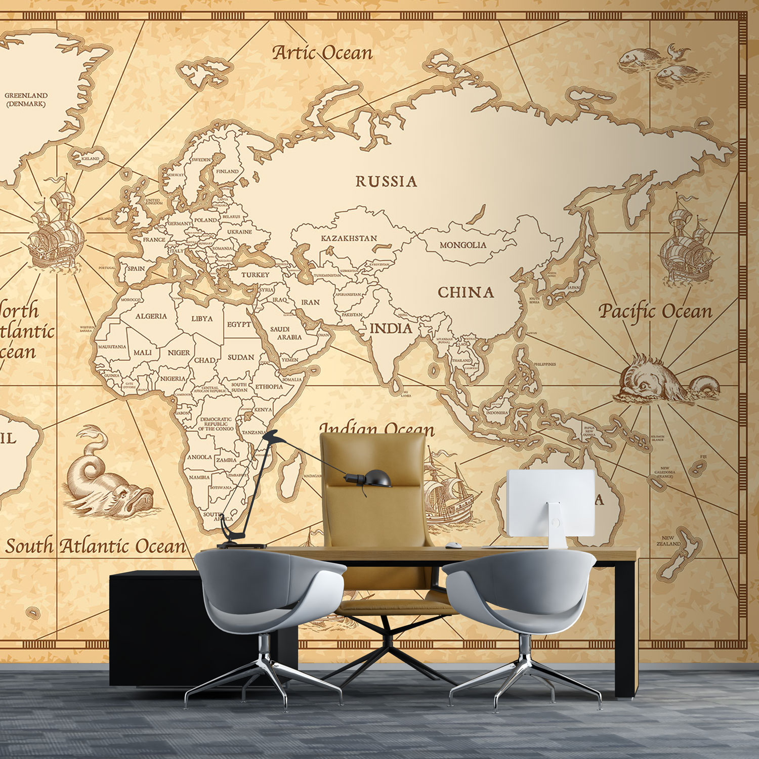 Papier peint: Inspiration – Art Carte du Monde 012 - Nomad Design